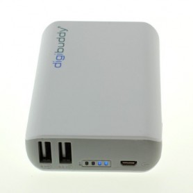 digibuddy - 6600mAh PowerBank Power Station DB-6610 Li-Ion White - Powerbanks - ON1578