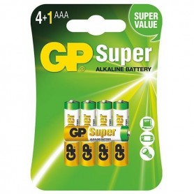 GP - 4+1 GP Super Alkaline AAA LR03/1.5V Batterij - AAA formaat - BL189-CB