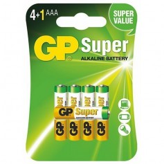 GP, 4+1 GP Super Alkaline AAA LR03/1.5V Batterij, AAA formaat, BL189-CB