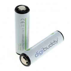 digibuddy, 2x CE Goedgekeurd 18650 2600mAh 3.7V 5A Li-ion herlaadbare accu batterij met PCB, 18650 formaat, ON331-CB