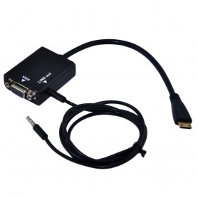 Oem - Mini HDMI naar VGA + Audio Converter Kabel YPC281 - HDMI adapters - YPC281
