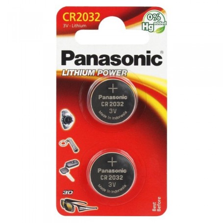 Panasonic, Panasonic CR2032, DL2032 225mAh 3V lithium button cell battery (duo blister), Button cells, BL245-CB