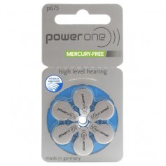 PowerOne 675, PR44 1.45V Hearing Aid Battery - Mercury Free