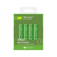 GP - GP R03/AAA GP ReCyko+ 1000 Series 950mAh Rechargeable - Blister 4x - Size AAA - NK133-CB