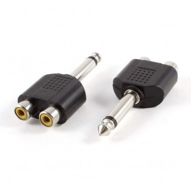 Oem - 6.35mm Mono Male zu 2x RCA Female - Audio adapters - AL586-CB