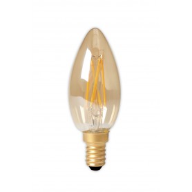 Calex - Calex LED volglas gloeidraad Kaarslamp 240V 3,5W 200lm E14 B35, Goud 2100K CRI80 Dimbaar - E14 LED - CA0238-CB