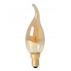 Calex - Calex LED volglas gloeidraad Tip-Kaarslamp 240V 3.5W 200lm E14 BXS35, Goud 2100K CRI80 Dimbaar - E14 LED - CA0239-CB