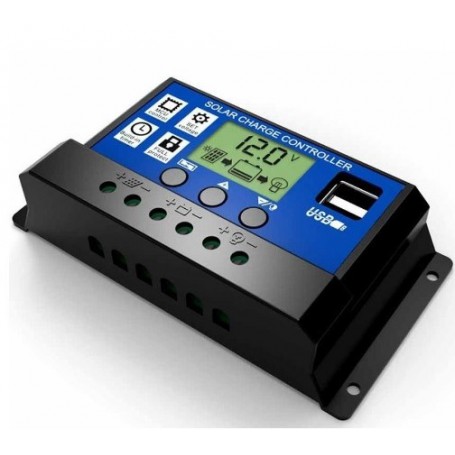 Oem - 20A DC 12V - 24V PWM Solar laadregelaar met LCD en 5V USB -  - AL130-20A