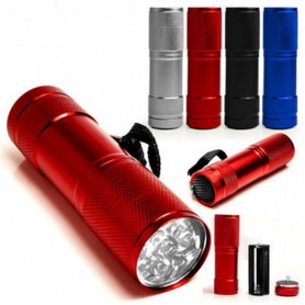 Oem - Mini zaklamp 9 LED Aluminium UV Ultra Violet paars licht - Zaklampen - LFT30-CB