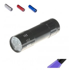 Oem - Mini zaklamp 9 LED Aluminium UV Ultra Violet paars licht - Zaklampen - LFT70-CB