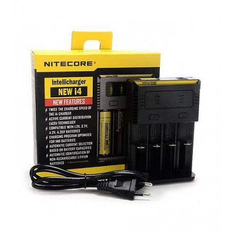 NITECORE, Nitecore Intellicharge New i4 for Li-ion, NiMH, Ni-Cd, Battery chargers, BS003