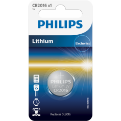 PHILIPS, Philips CR2016 3v lithium knoopcelbatterij, Knoopcellen, BS024-CB