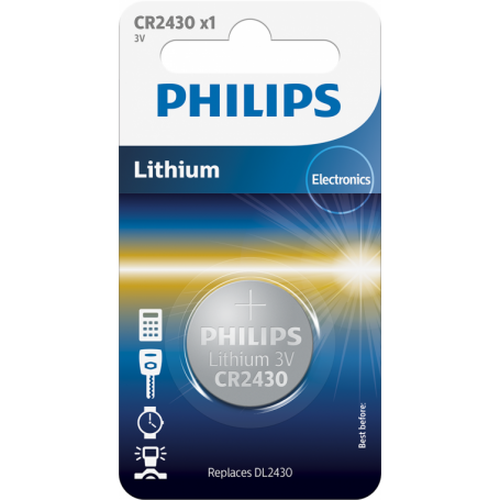 PHILIPS, Philips CR2430 lithium button cell battery, Button cells, BS027-CB