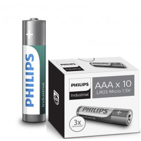 PHILIPS, AAA R3 Philips Industrial Power Alkaline, Size AAA, BS046-CB