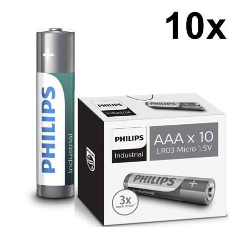 PHILIPS, AAA R3 Philips Industrial Power Alkaline, Size AAA, BS046-CB