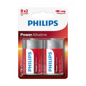 PHILIPS, Philips Power D/LR20 Alkaline - 2 pieces, Size C D 4.5V XL, BS048-CB