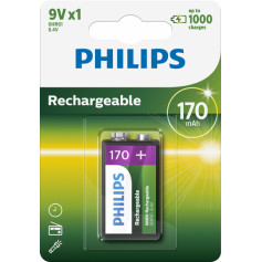 PHILIPS, Philips MultiLife 9V HR22 / 6HR61 170mAh batterie rechargeable, Other formats, BS049-CB