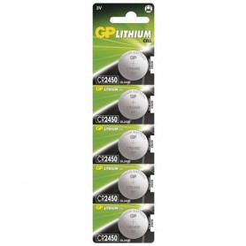 GP, GP CR2450, DL2450, ECR2450 3V Lithium button cell battery - 5 Pieces, Button cells, BS121-CB