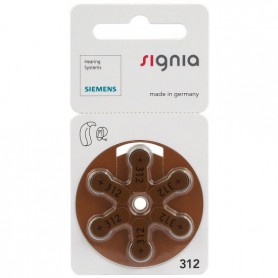 SIEMENS - Siemens Signia 312 1,45V Hearing Aid Battery - Mercury Free - Hearing batteries - BL100-CB