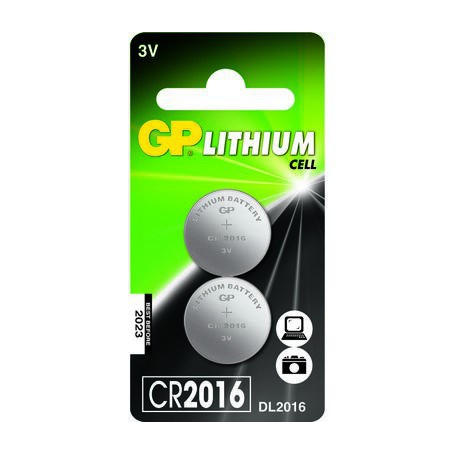 GP, GP CR2016 6016 90mAh 3V Battery - 2-Pack, Button cells, BS251-CB