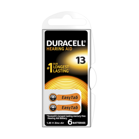 Duracell, Duracell ActivAir Hearing Aid DA13 1.45V Hearing Aid Battery, Hearing batteries, BS267-CB