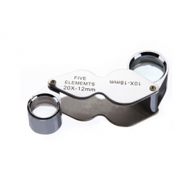 Oem - 10x-18mm und 20x-12mm Silver Mini Jewelry Loupe Magnifier Glass - Magnifiers microscopes - AL1057