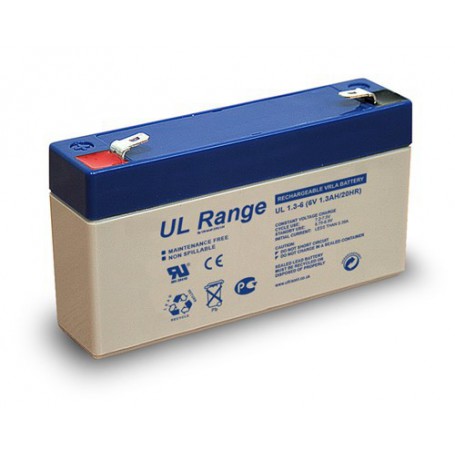 Ultracell - Ultracell VRLA / Loodaccu 1300mAh 6V (UL1.3-6) -  - BS330