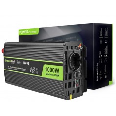 Green Cell - 1000W DC 12V a AC 230V Convertidor convertidor de corriente con USB - Inversores de batería - GC007