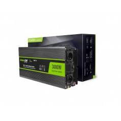 Green Cell - 3000W DC 12V a AC 230V Convertidor convertidor de corriente con USB - Pure/Full Sine Wave - Inversores de baterí...