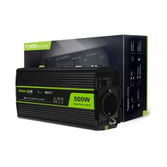 Green Cell - 500W DC 24V a AC 230V Convertidor convertidor de corriente con USB - Pure/Full Sine Wave - Inversores de batería...