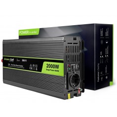 Green Cell - 2000W DC 12V a AC 230V Convertidor convertidor de corriente con USB - Pure/Full Sine Wave - Inversores de baterí...