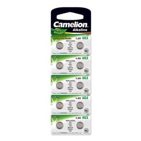 Camelion, Camelion Alkaline AG3 LR41 G3 SR41W 392 1.5V Watch Battery, Button cells, BS387-CB