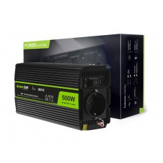 Green Cell - 500W DC 12V bis AC 230V mit USB-Wechselrichter - Pure/Full Sine Wave - Batterie-Wechselrichter - GC037