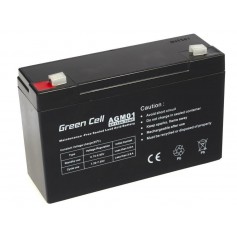 Green Cell 6V 12Ah (4.6mm) 12000mAh VRLA AGM Batterie