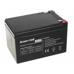 Green Cell 12V 12Ah (6.3mm) 12000mAh VRLA AGM accu