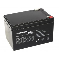 Green Cell 12V 12Ah (6.3mm) 12000mAh VRLA AGM Battery