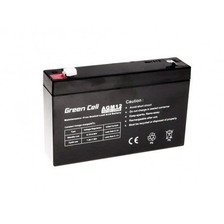 Green Cell - Green Cell 6V 7Ah (4.6mm) 7000mAh VRLA AGM accu -  - GC056
