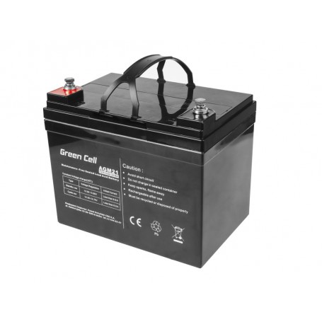 Green Cell - Green Cell 12V 33Ah VRLA AGM accu met B3 Terminal - Loodaccu - GC057