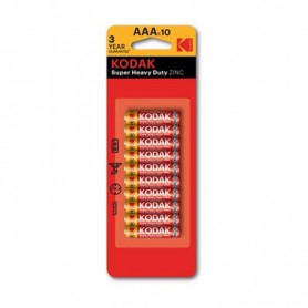 Kodak, Kodak AAA/LR03 ZINC Super Heavy Duty alkaline 1.5V - 10 Pieces, Size AAA, BS421-CB