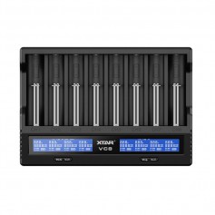 XTAR, Caricabatterie Xtar VC8 a 8 canali con schermo LCD per batterie NiMH agli ioni di litio, Battery chargers, NK471