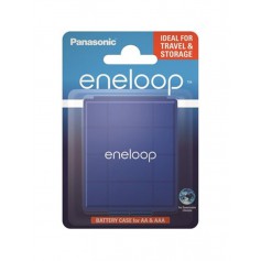 Caja de transporte Panasonic eneloop Blue para baterías Mignon (AA) / Micro (AAA)