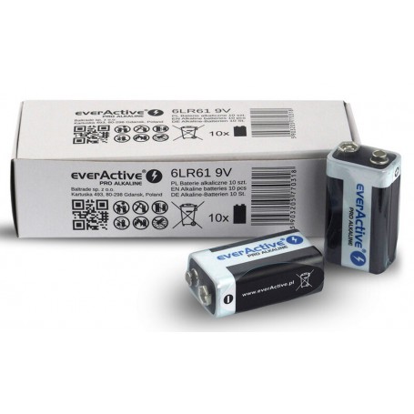 EverActive - 10x EverActive PRO 6LR61 6LF22 E-Block 9V 550mAh baterías alcalinas - Other formats - BL339