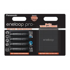 Eneloop - Panasonic eneloop PRO AA R6 2500mAh 1.2V Batterie rechargeable + Boîte de rangement / voyage gratuite - Size AA - B...