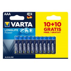 Varta, 10+10 FREE - AAA LR03 Varta Longlife Power alkaline batterij 1.5V, AAA formaat, BS481