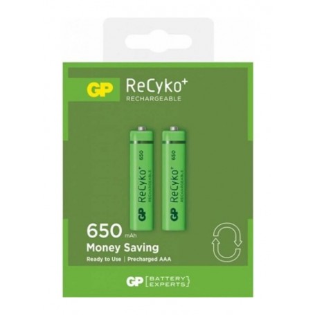 GP, Duo GP R03/AAA GP ReCyko+ 650 Series 650mAh Rechargeable, Size AAA, BS128-CB