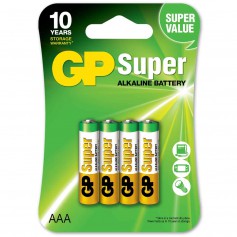 GP, GP Super Alkaline AAA LR03/1.5V Batterij, AAA formaat, BS494