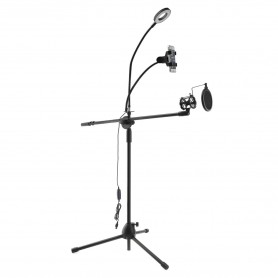 Oem - Supporto per microfono multifunzione con luce LED, supporto per telefono e filtro POP - Speakers - AL1116-STA