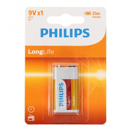 PHILIPS - Philips LongLife Zinc 9V 6F22 - Other formats - BS497-CB