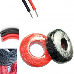 Fil de panneau solaire de 4 mm2 (12 AWG) - Rouge ou noir - 1 mètre