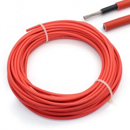 Elettro Brescia - 4mm2 (12AWG) Zonnepaneel Draad - Rood of Zwart - 1 Meter - Solar Kabels - AL250-SOLAR-CB